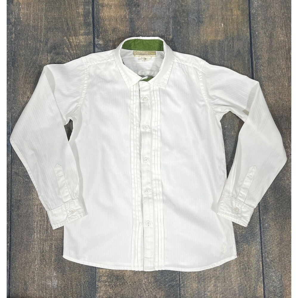 Well Dressed Wolf Boys Size 10 Pine Green Collar Stephen Dress Shirt! PLAY!